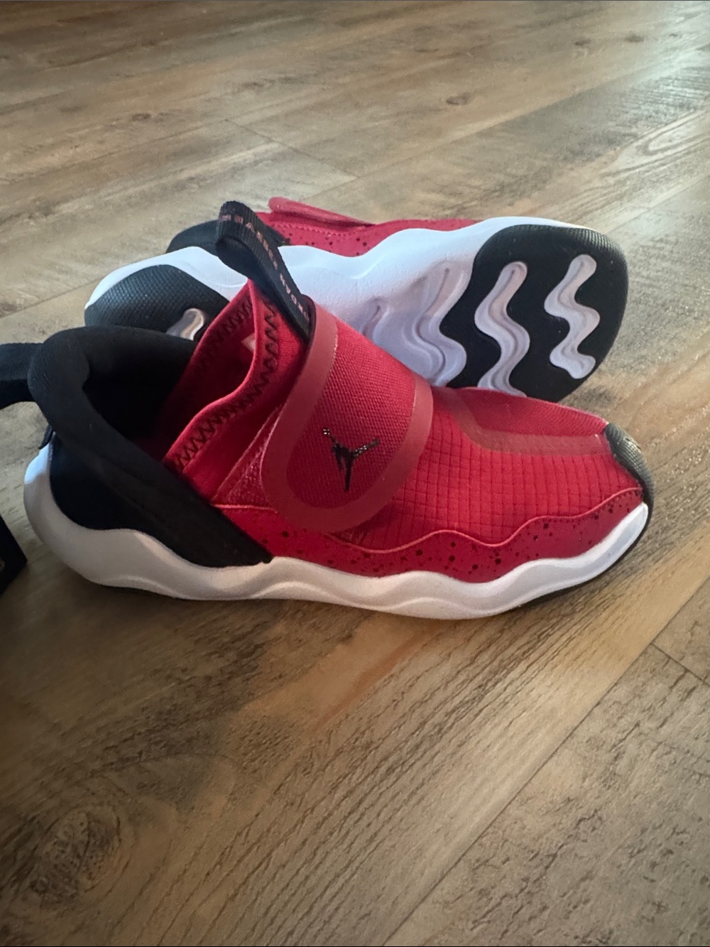 Jordan Kids Red and Black Slip-On Sneakers